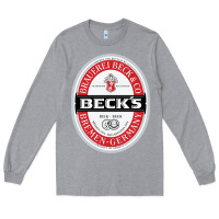 Heather Grey Beck’s-Dark Long Sleeve Tee - SnappyArt