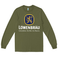 Army Green lowenbrau Long Sleeve Tee - SnappyArt