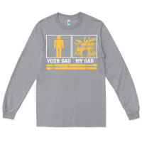 Heather Grey mens my dad is a drummer your dad not drum player father's day t shirt Long Sleeve Tee - SnappyArt