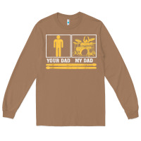 Toasted Coconut mens my dad is a drummer your dad not drum player father's day t shirt Long Sleeve Tee - SnappyArt