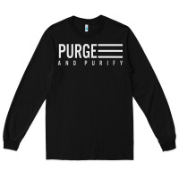 Black Purge And Purify Graphic Long Sleeve Tee - SnappyArt