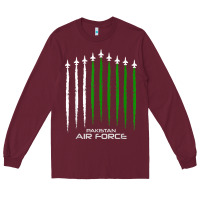 Burgundy pakistan air force shirt   pakistani flag men women kids t shirt Long Sleeve Tee - SnappyArt