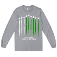 Heather Grey pakistan air force shirt   pakistani flag men women kids t shirt Long Sleeve Tee - SnappyArt