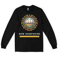Black new hampshire state flag new Long Sleeve Tee - SnappyArt