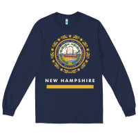Navy new hampshire state flag new Long Sleeve Tee - SnappyArt