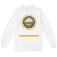 White new hampshire state flag new Long Sleeve Tee - SnappyArt