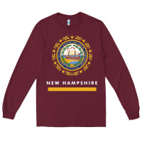 Burgundy new hampshire state flag new Long Sleeve Tee - SnappyArt