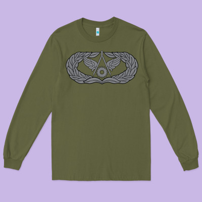 Air Force Civil Engineer Badge Long Sleeve Tee Designed By Snappyart
