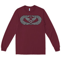Burgundy Air Force Civil Engineer Badge Long Sleeve Tee - SnappyArt