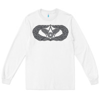 White Air Force Civil Engineer Badge Long Sleeve Tee - SnappyArt