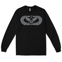 Black Air Force Civil Engineer Badge Long Sleeve Tee - SnappyArt