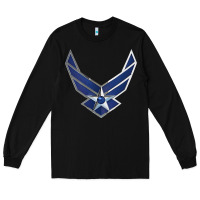 Black US Air Force USAF Long Sleeve Tee - SnappyArt