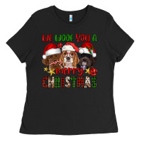 Black We Woof You A Merry Christmas Ladies Tee - FaDigitalArtStudio