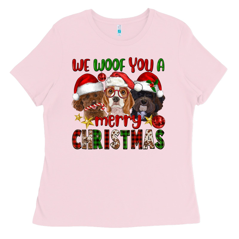 We Woof You A Merry Christmas Ladies Tee by FaDigitalArtStudio | Teevron