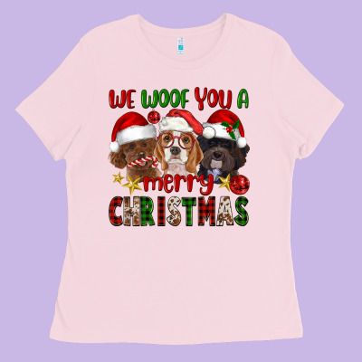 We Woof You A Merry Christmas Ladies Tee Designed By Fadigitalartstudio