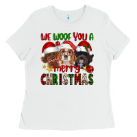 White We Woof You A Merry Christmas Ladies Tee - FaDigitalArtStudio