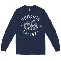 Navy womens sedona arizona t shirt sedona az vintage arizona vacation v nec Long Sleeve Tee - SnappyArt