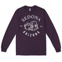 Plum womens sedona arizona t shirt sedona az vintage arizona vacation v nec Long Sleeve Tee - SnappyArt