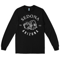 Black womens sedona arizona t shirt sedona az vintage arizona vacation v nec Long Sleeve Tee - SnappyArt