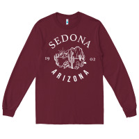 Burgundy womens sedona arizona t shirt sedona az vintage arizona vacation v nec Long Sleeve Tee - SnappyArt