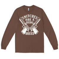 Chestnut Snitches Are A Dying Breed Motorcycle Biker Gun Long Sleeve Tee - SnappyArt