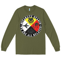 Army Green native american medicine wheel, mitakuye oyasin t shirt Long Sleeve Tee - SnappyArt