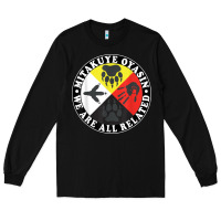 Black native american medicine wheel, mitakuye oyasin t shirt Long Sleeve Tee - SnappyArt