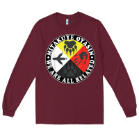 Burgundy native american medicine wheel, mitakuye oyasin t shirt Long Sleeve Tee - SnappyArt