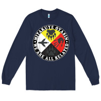 Navy native american medicine wheel, mitakuye oyasin t shirt Long Sleeve Tee - SnappyArt