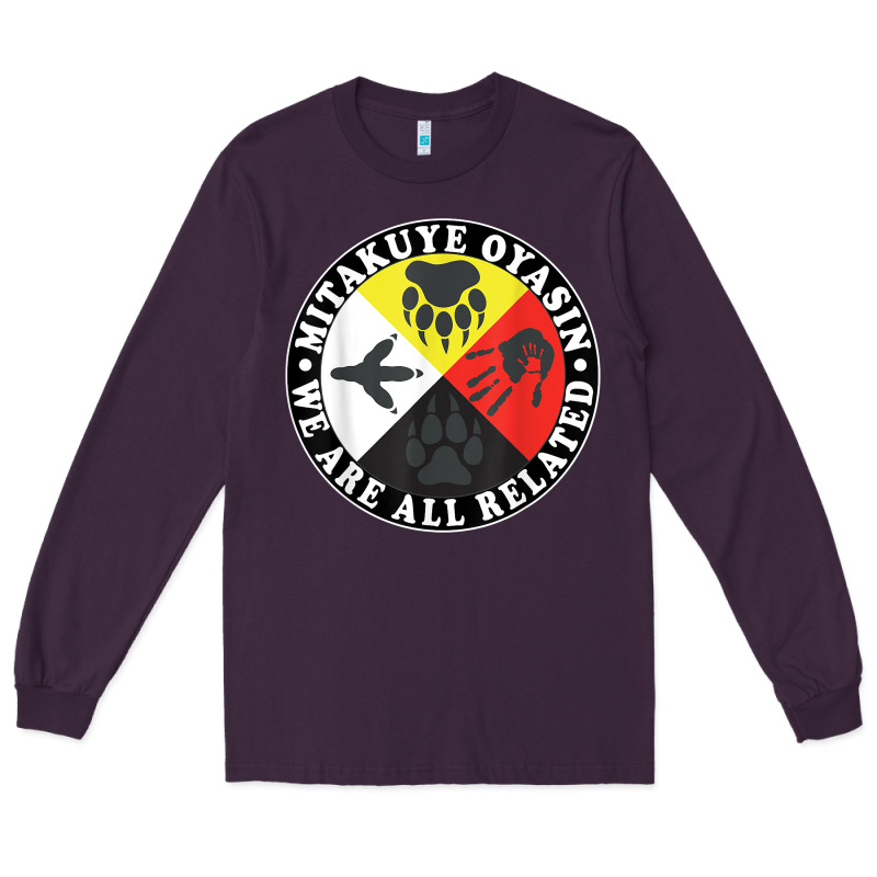 Native American Medicine Wheel, Mitakuye Oyasin T Shirt Long Sleeve Tee by SnappyArt | Teevron