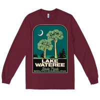 Burgundy Trending Lake Wateree State Park Sc Vintage Travel Long Sleeve Tee - SnappyArt