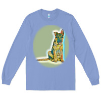 Colony Blue German Shepherd isolated on whot. Long Sleeve Tee - SnappyArt