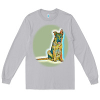Moon Dust German Shepherd isolated on whot. Long Sleeve Tee - SnappyArt