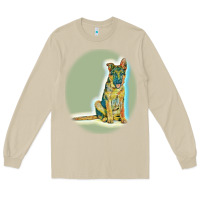 Mushroom German Shepherd isolated on whot. Long Sleeve Tee - SnappyArt