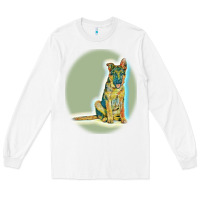 White German Shepherd isolated on whot. Long Sleeve Tee - SnappyArt