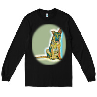 Black German Shepherd isolated on whot. Long Sleeve Tee - SnappyArt