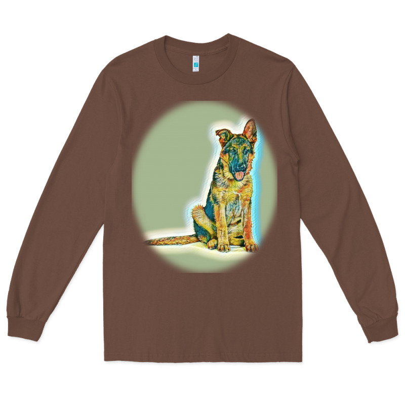 German Shepherd Isolated On Whot. Long Sleeve Tee by SnappyArt | Teevron