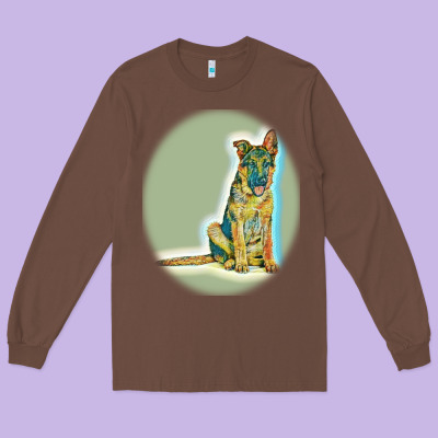 German Shepherd Isolated On Whot. Long Sleeve Tee Designed By Snappyart