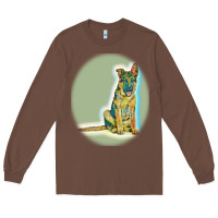 Chestnut German Shepherd isolated on whot. Long Sleeve Tee - SnappyArt