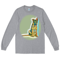 Heather Grey German Shepherd isolated on whot. Long Sleeve Tee - SnappyArt