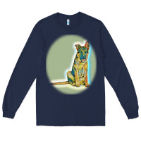 Navy German Shepherd isolated on whot. Long Sleeve Tee - SnappyArt
