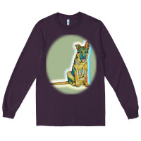 Plum German Shepherd isolated on whot. Long Sleeve Tee - SnappyArt