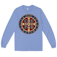Colony Blue Saint Benedict Medal 1 Long Sleeve Tee - SnappyArt