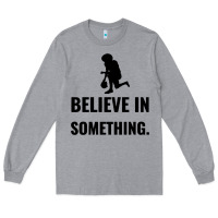 Heather Grey Colin Kaepernick Believe In Something Long Sleeve Tee - SnappyArt