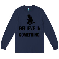 Navy Colin Kaepernick Believe In Something Long Sleeve Tee - SnappyArt