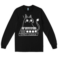 Black The KIFFNESS X ALUGALUG white cat Classic Long Sleeve Tee - SnappyArt