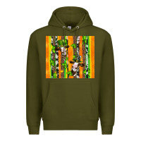 Army Green st patricks cow and shamrock with cowhide Premium Hoodie - Artiststas