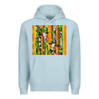 Blue Mist st patricks cow and shamrock with cowhide Premium Hoodie - Artiststas