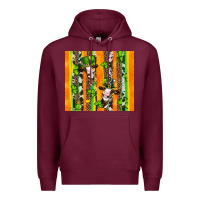 Burgundy st patricks cow and shamrock with cowhide Premium Hoodie - Artiststas