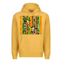 Mustard st patricks cow and shamrock with cowhide Premium Hoodie - Artiststas